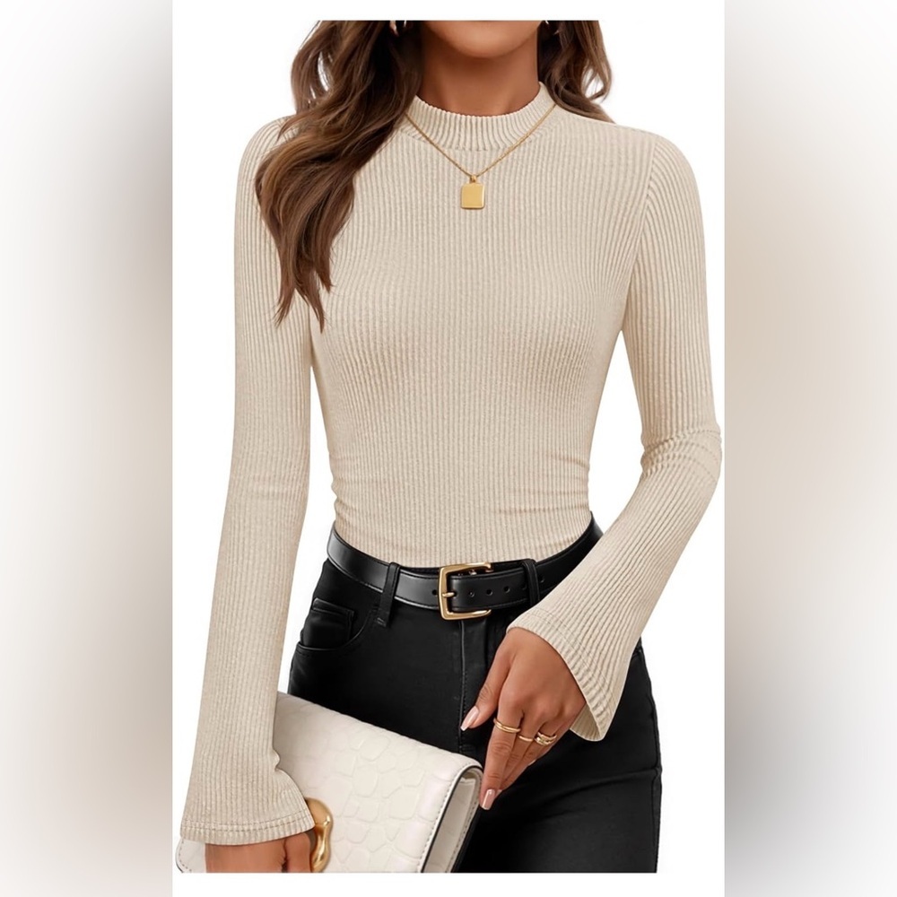 🆕Elegant Ribbed Long Sleeve Top